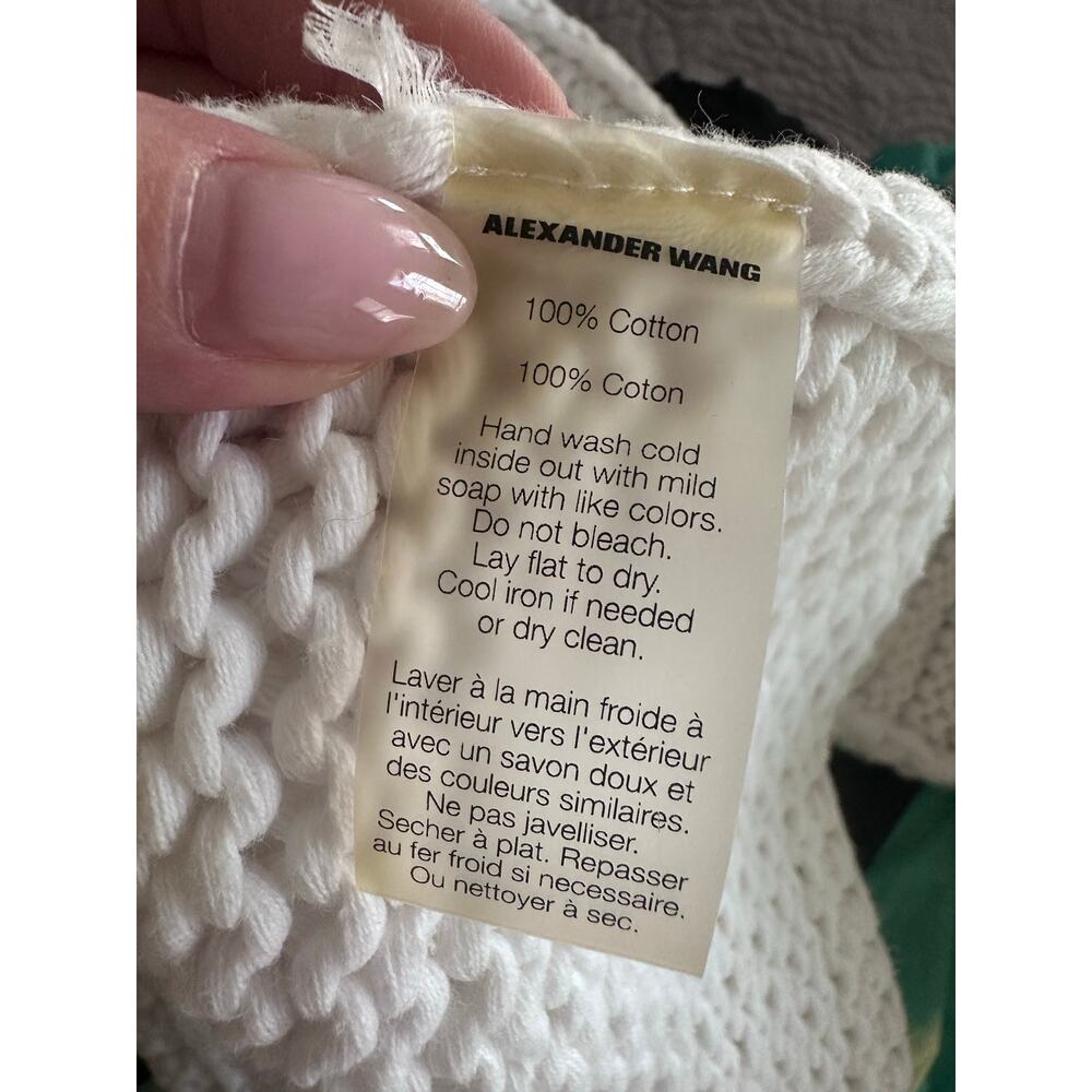 T Alexander Wang White Knit Cropped Hoodie Small - Picture 6 of 6